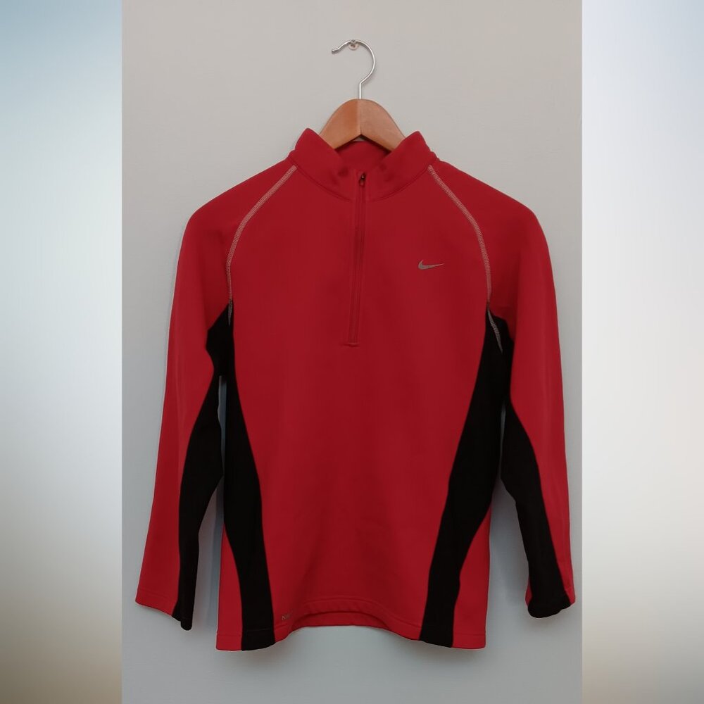 Nike Fit Therma Team Men's Fleece Sport Jacket Red and Black L